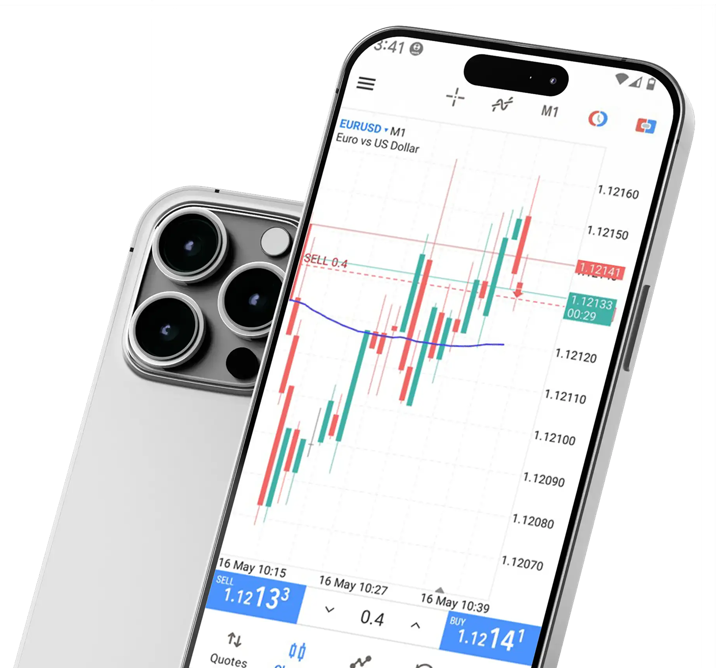 Trading app on smartphone